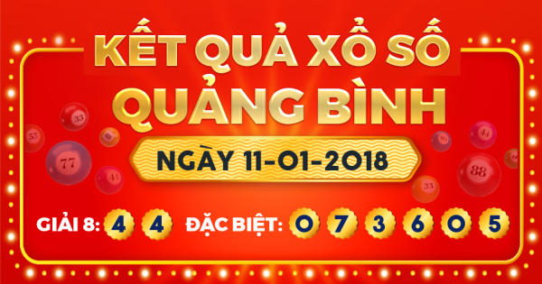 Kết quả xổ số Quảng Bình ngày 11/1/2018