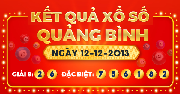 Kết quả xổ số Quảng Bình ngày 12/12/2013