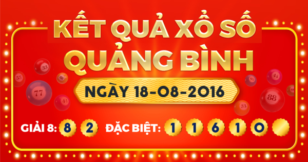 Kết quả xổ số Quảng Bình ngày 18/8/2016