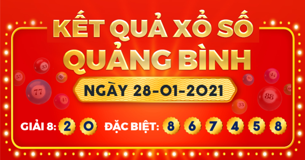 Kết quả xổ số Quảng Bình ngày 28/1/2021