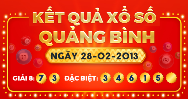 Kết quả xổ số Quảng Bình ngày 28/2/2013