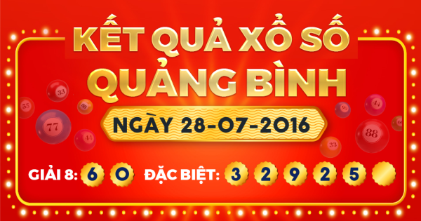 Kết quả xổ số Quảng Bình ngày 28/7/2016