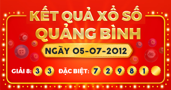 Kết quả xổ số Quảng Bình ngày 5/7/2012
