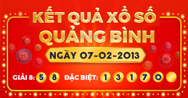 Kết quả xổ số Quảng Bình ngày 7/2/2013