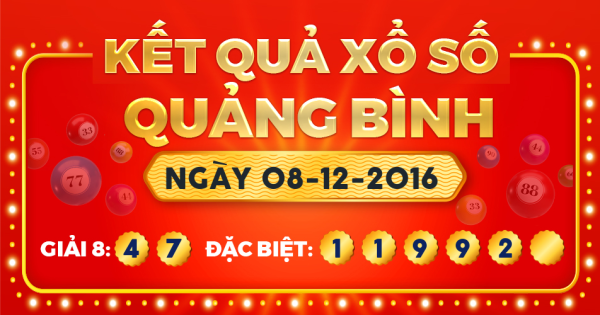 Kết quả xổ số Quảng Bình ngày 8/12/2016